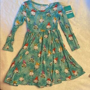 NWT 2T Posh Peanut Teal Gnomey Print Twirl Dress